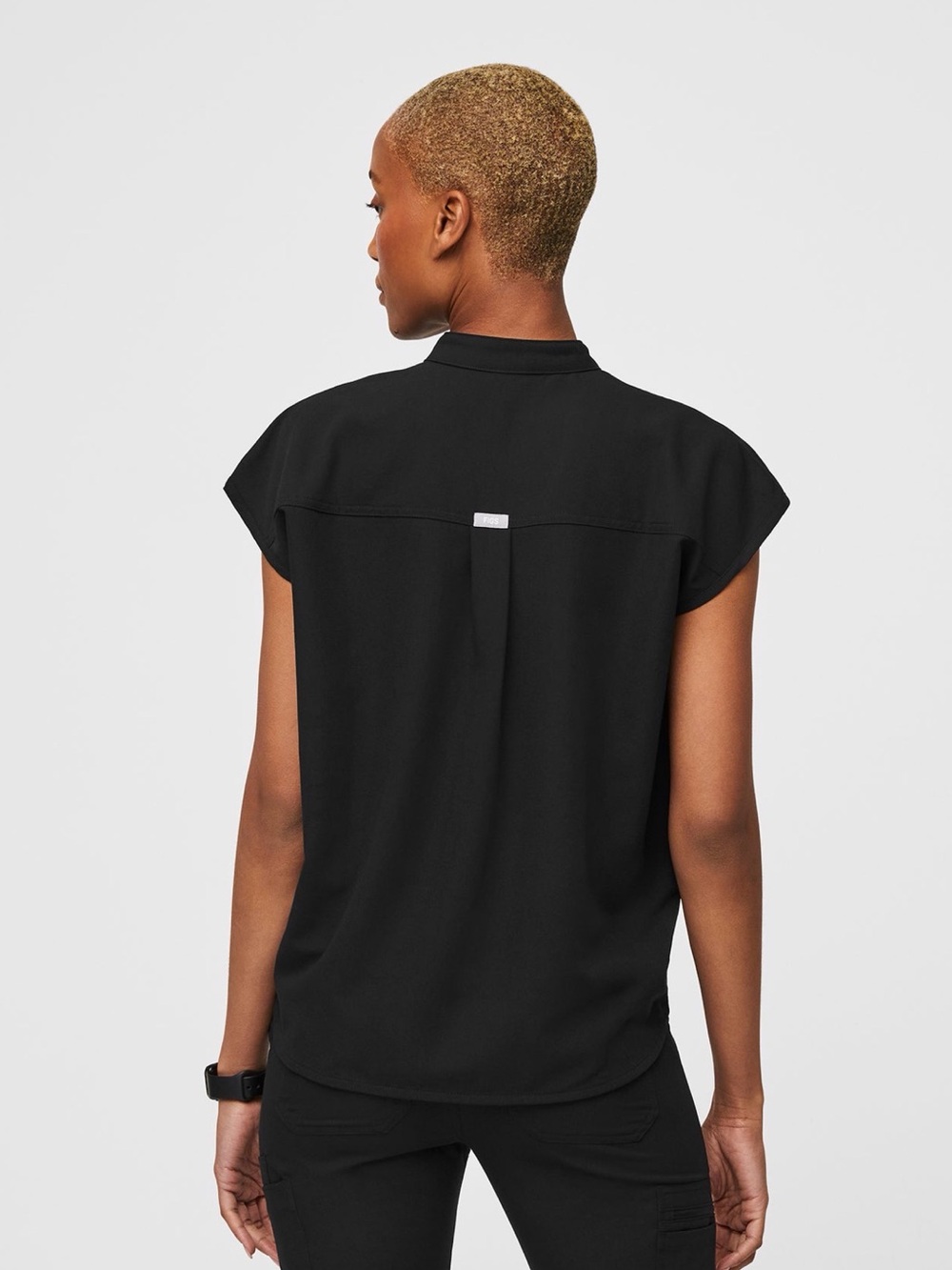 FIGS Women's Rafaela Oversized Scrub Top - Black - Size Small - Picture 6 of 9